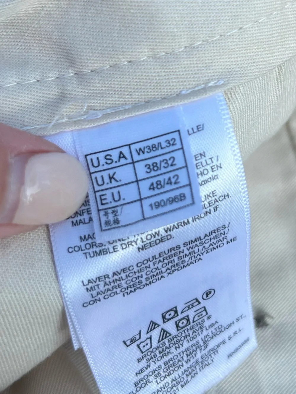 Brooks Brothers Men’s 346 Advantage Chino Elliot Pleated Front Khaki Pants 38/32
